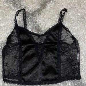 Black lingerie tank top